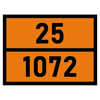Табличка «Опасный груз 25-1072», Кислород сжатый